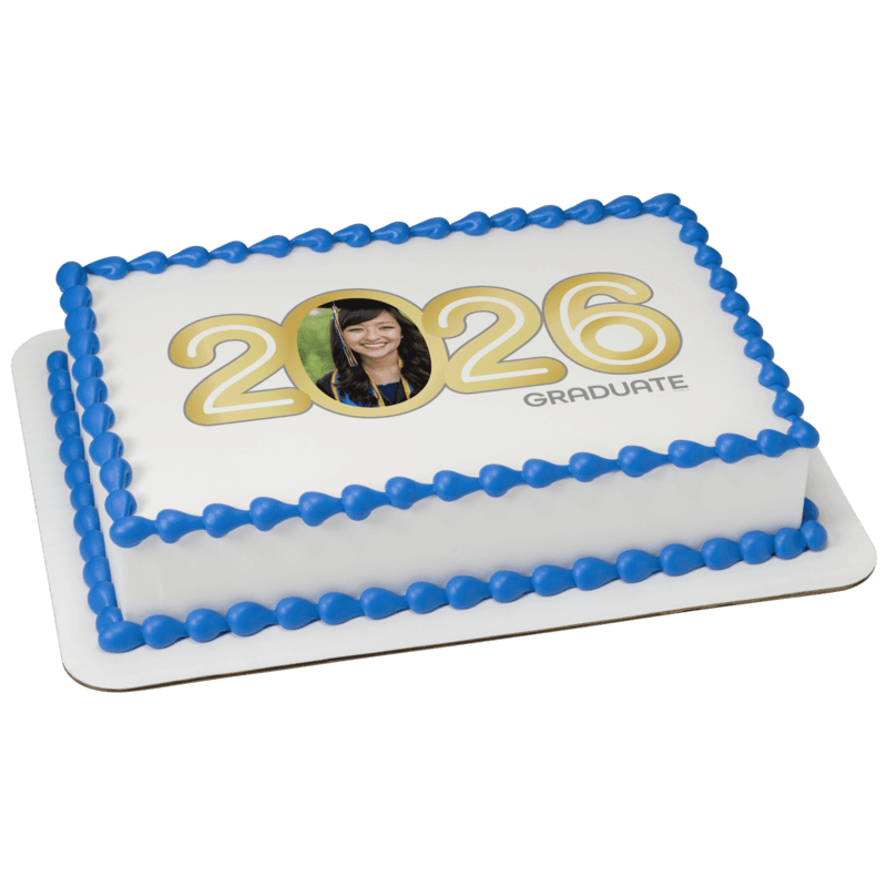 Gold 2026 Graduate Cake