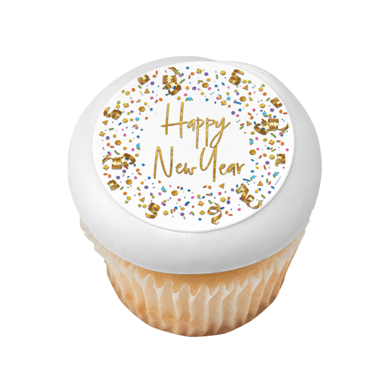 Happy New Year Confetti Cupcake