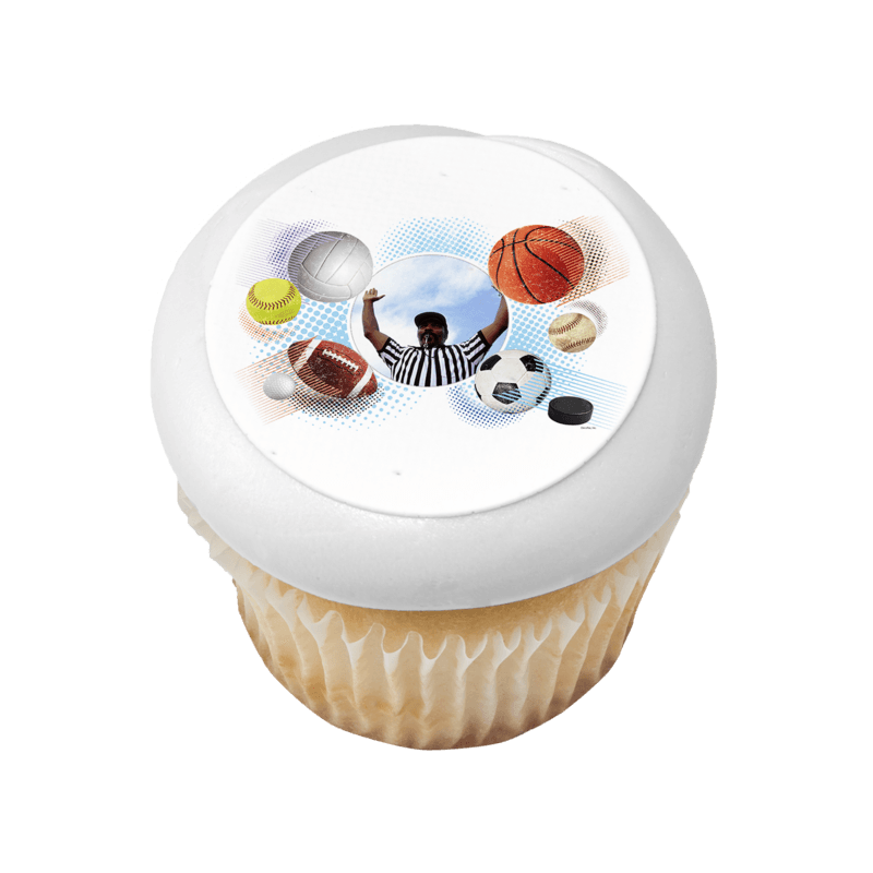 Sports Collage Cupcake