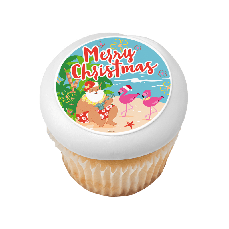 Santa on Summer Holiday Cupcake