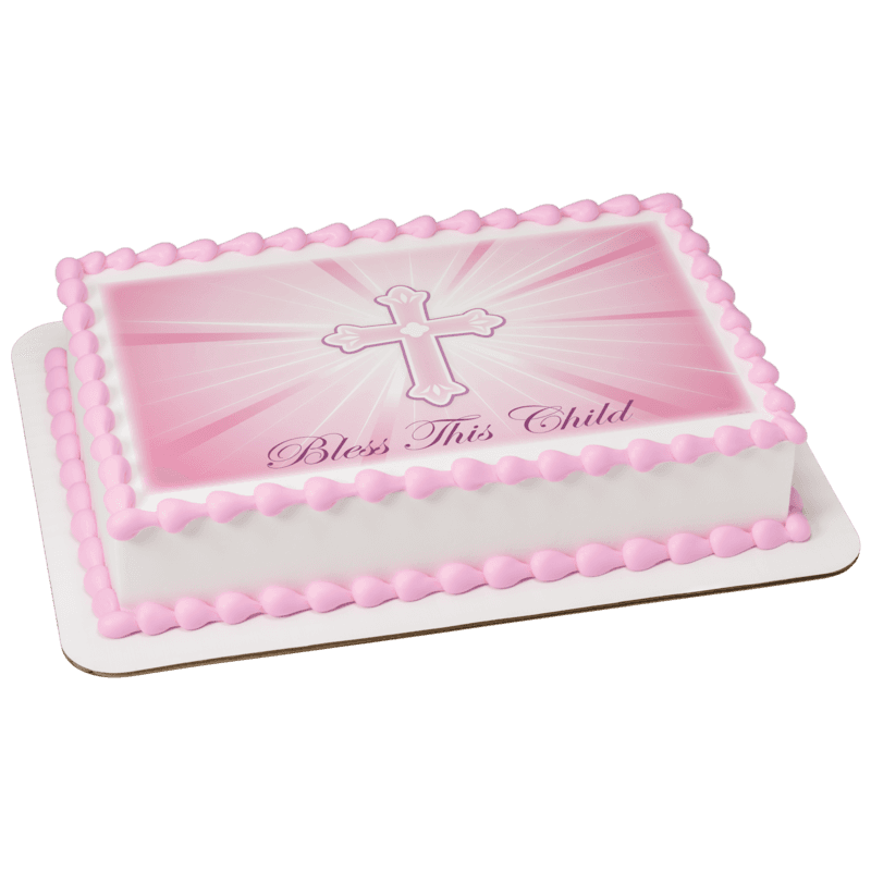 Bless This Child Pink Cake