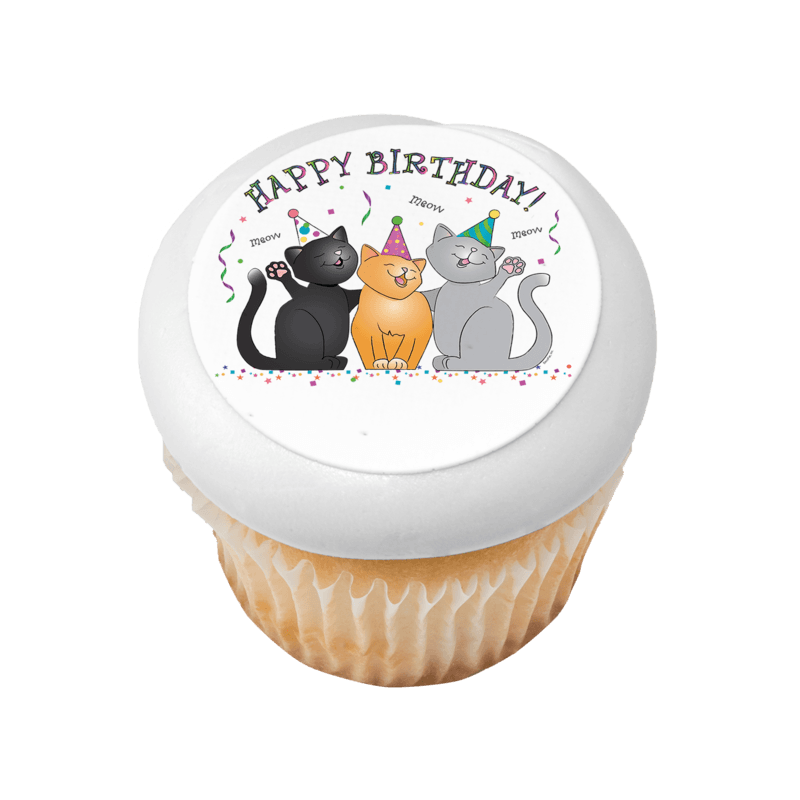 Birthday Cats Cupcake