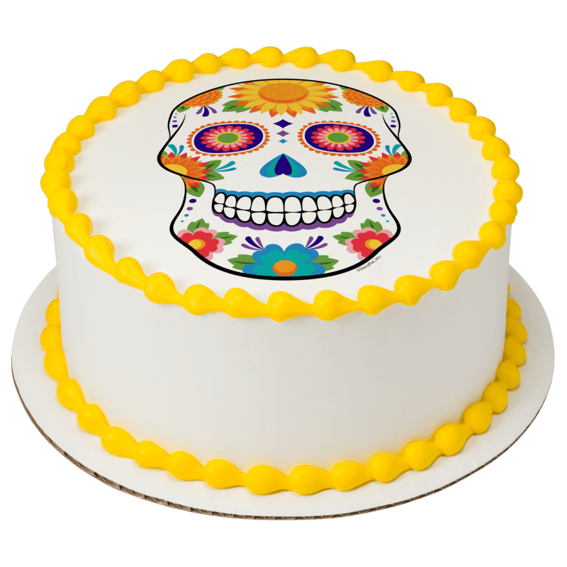 White Sugar Skull Cake