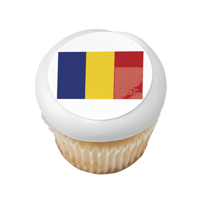 Romania Country Flag Cupcake