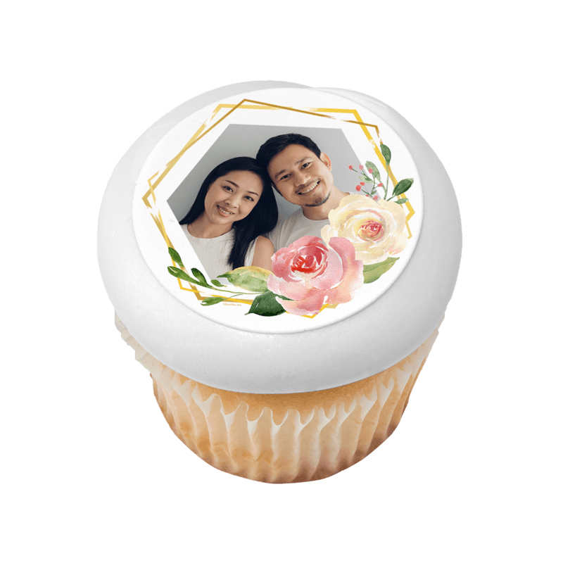 Floral Geometric Cupcake