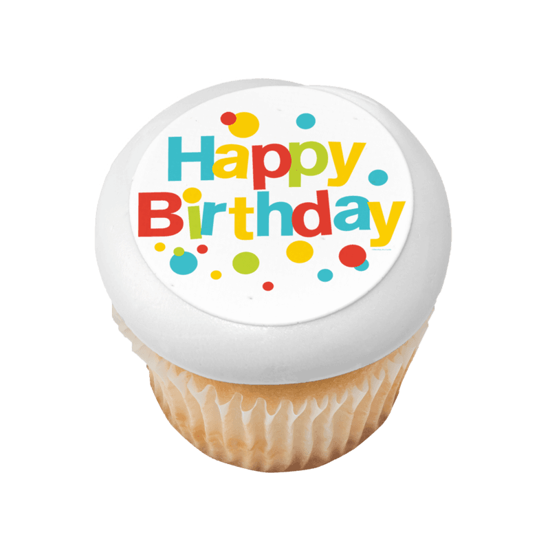 Very Happy Birthday Dots Cupcake