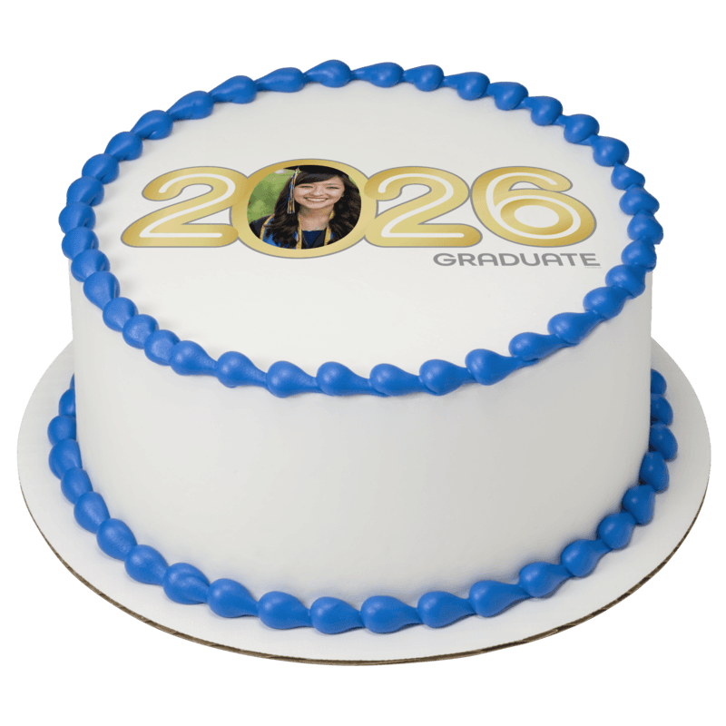 Gold 2026 Graduate Cake
