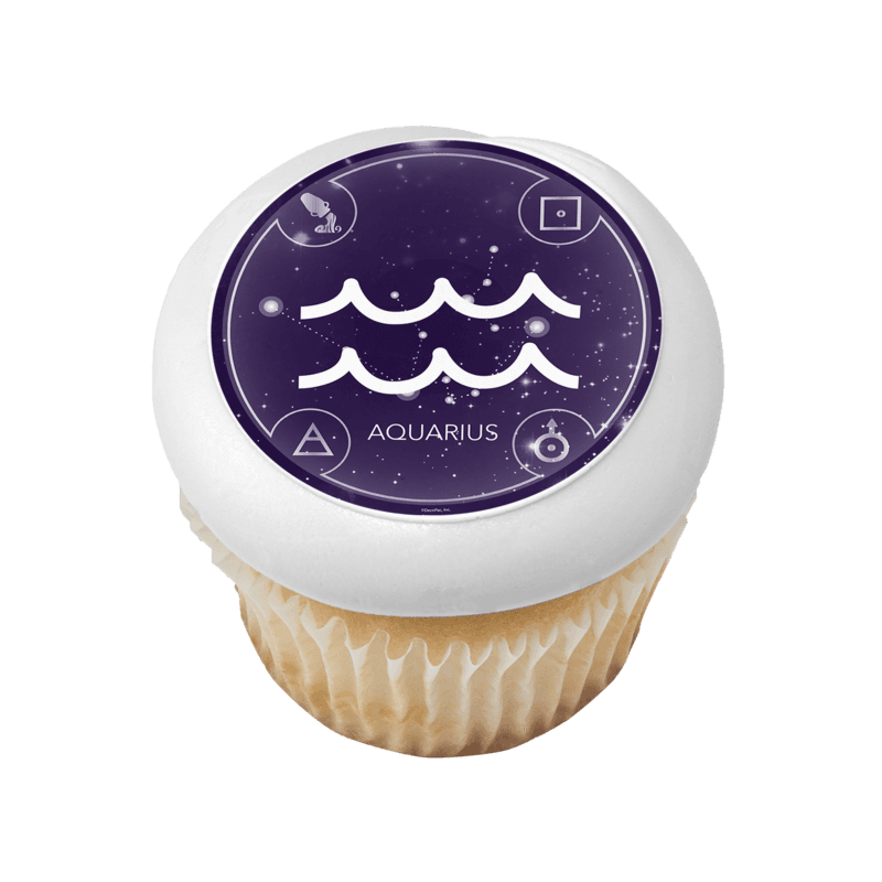 Zodiac Aquarius Cupcake