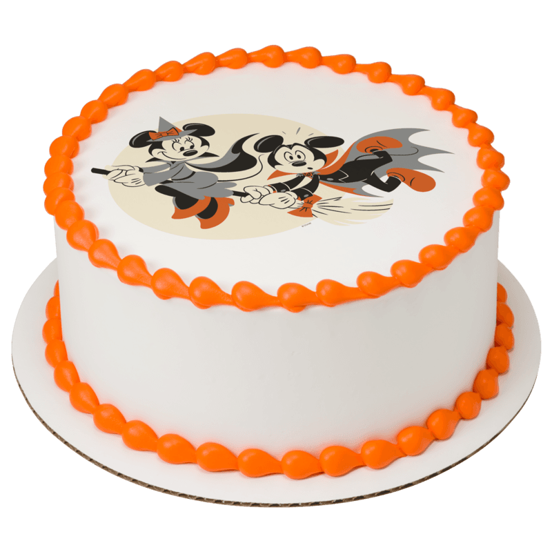 Mickey Mouse and Minnie Mouse Happy Halloween Cake