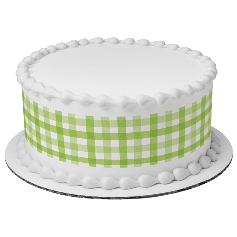 Green Gingham Cake