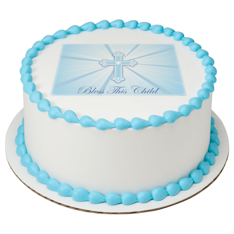 Bless This Child Blue Cake