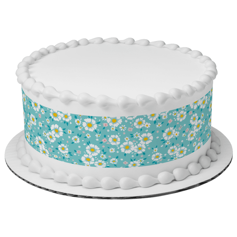 Blue Ditsy Print Cake