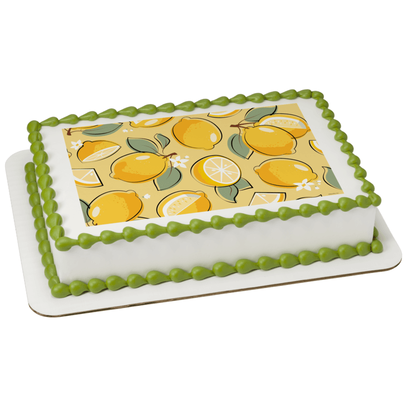 Lemon Pattern Sheet Cake