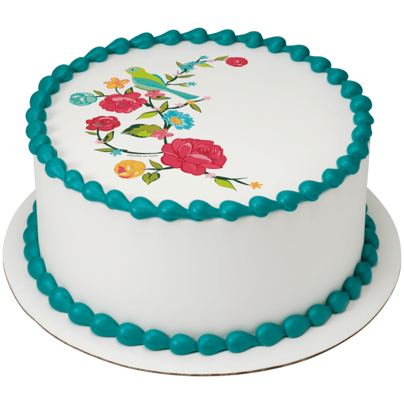 Bird on Blooming Branch Cake