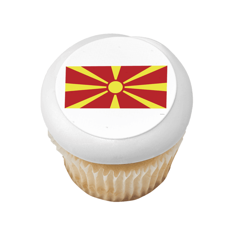 North Macedonia Country Flag Cupcake