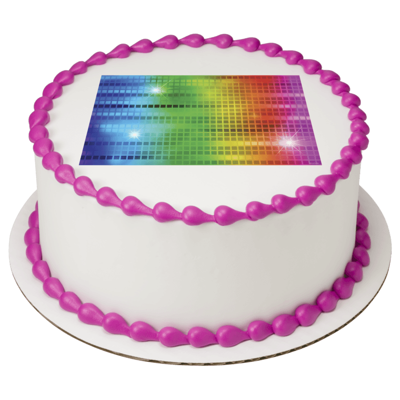 Neon Disco Sheet Cake