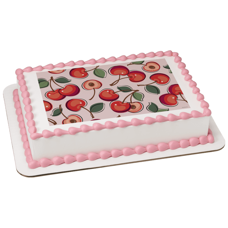 Cherry Pattern Sheet Cake