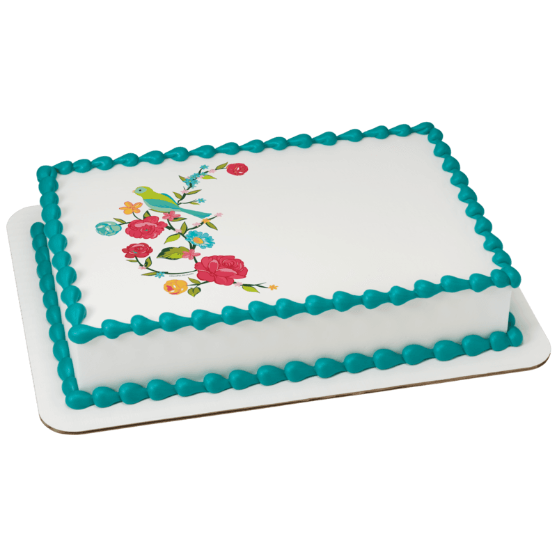 Bird on Blooming Branch Cake