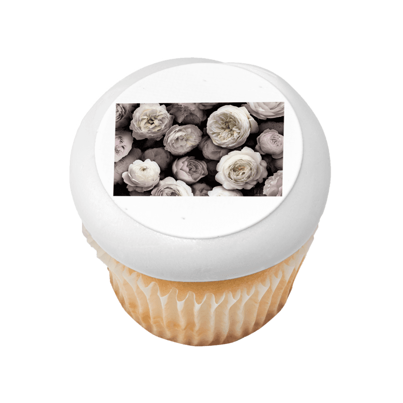 Black & White Floral Cupcake