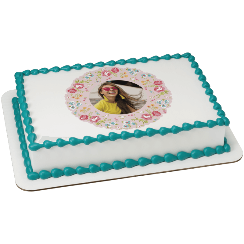 Pink Ditsy Print Cake