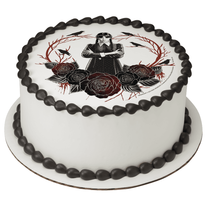 Wednesday Heart & Roses Cake