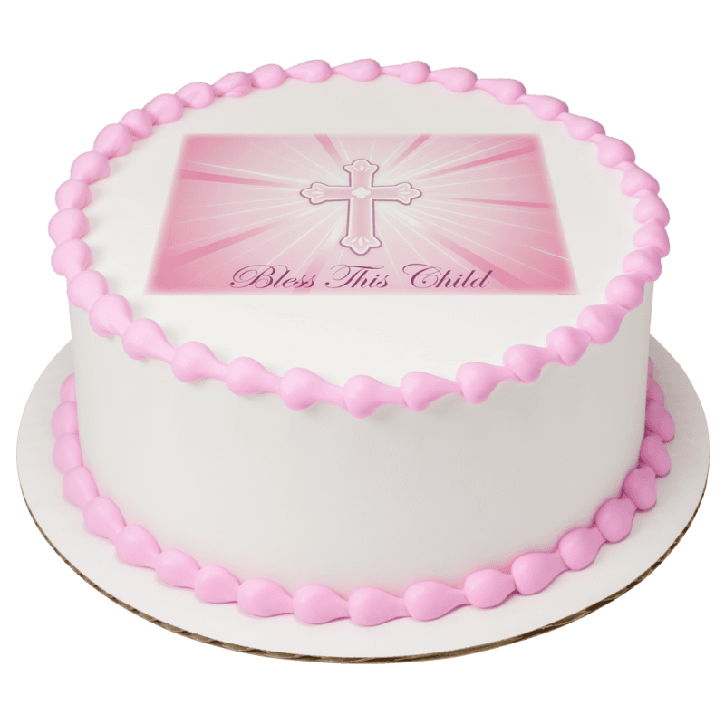Bless This Child Pink Cake