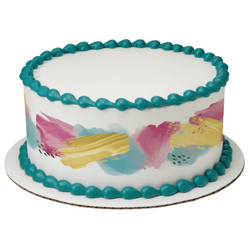 Bright Brushstroke Cake