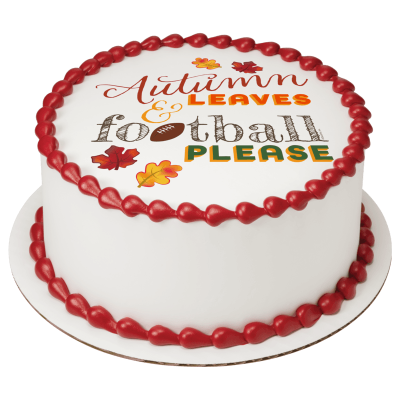 Autumn Leaves & Football Please Cake