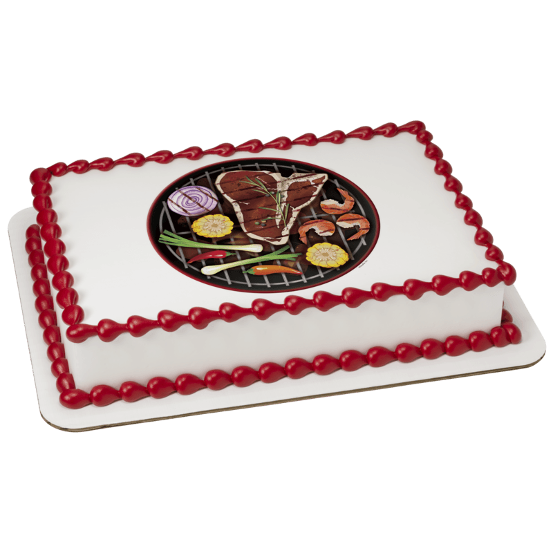 Grill Top With Food Cake
