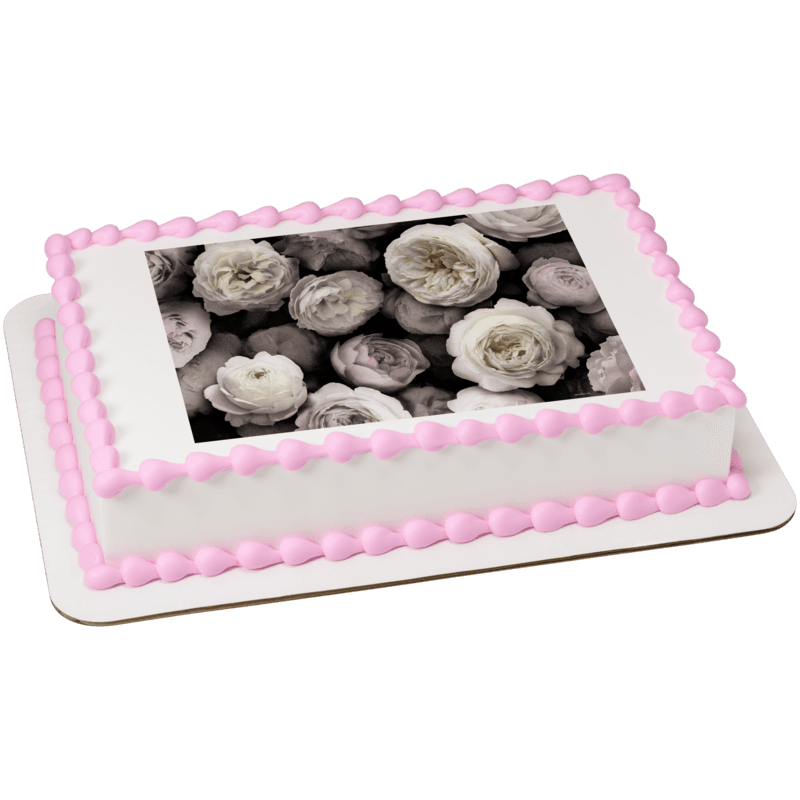 Black & White Floral Cake