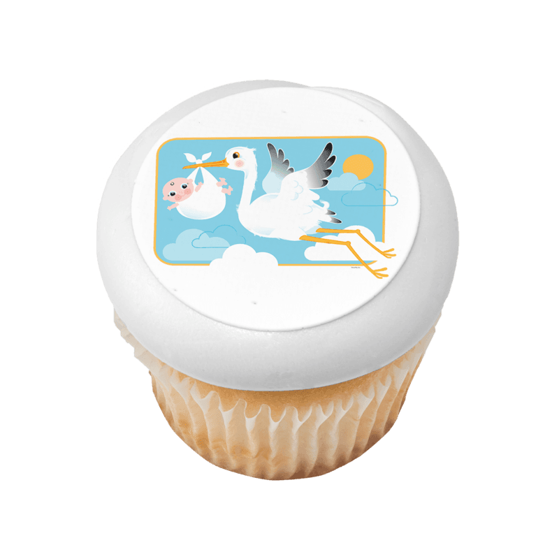 Stork and Baby Cupcake
