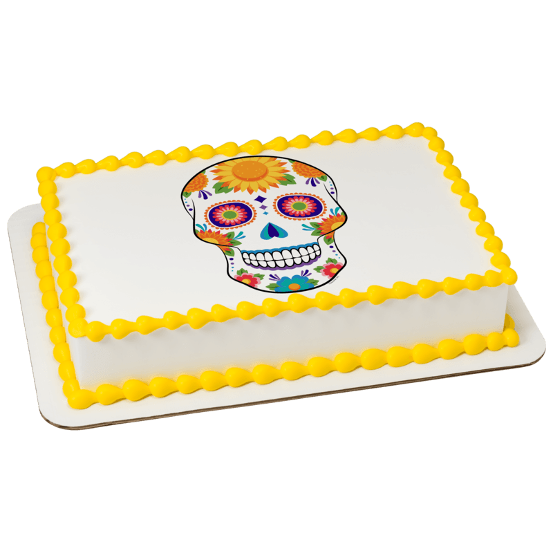 White Sugar Skull Cake