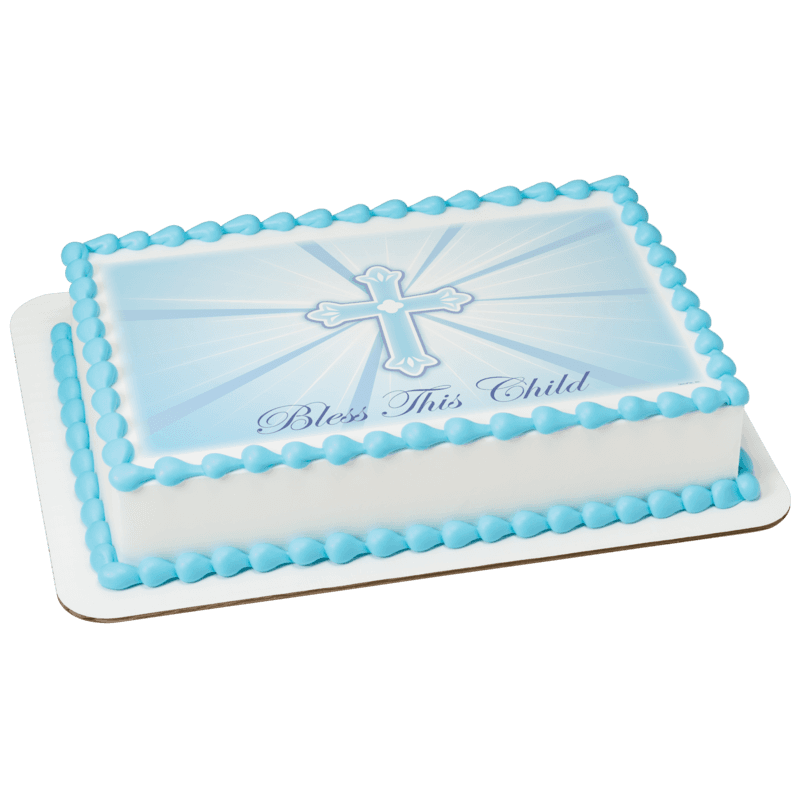 Bless This Child Blue Cake