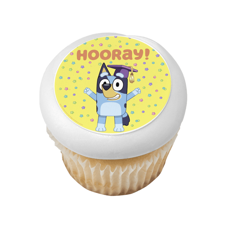 Bluey Hooray! Graduation Cupcake