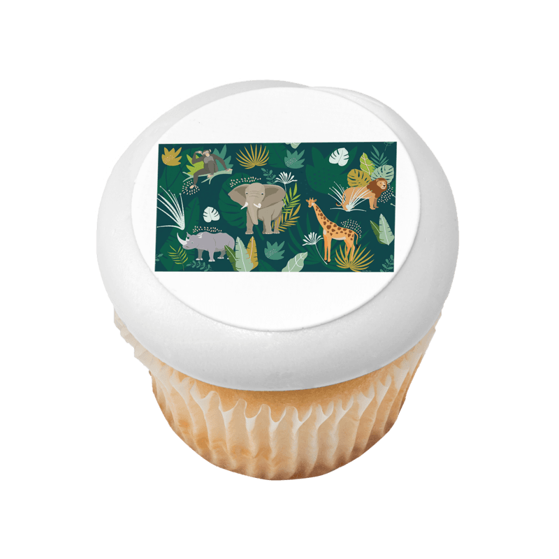 Safari Animals Pattern Cupcake