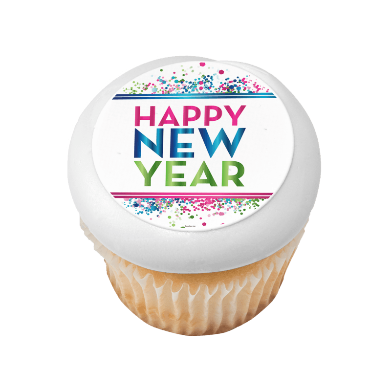 New Year's Confetti Cupcake