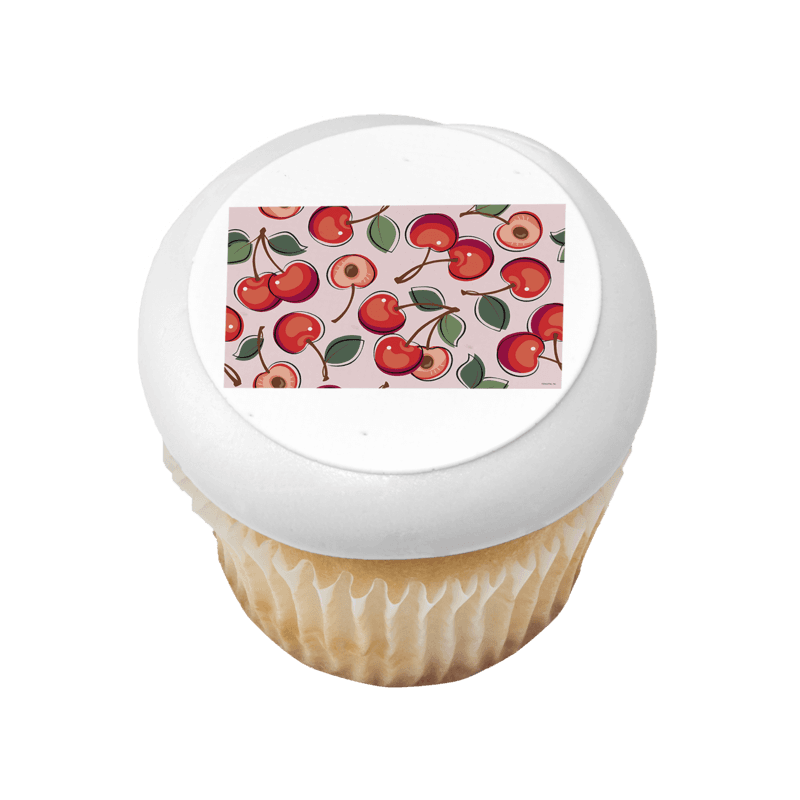 Cherry Pattern Sheet Cupcake