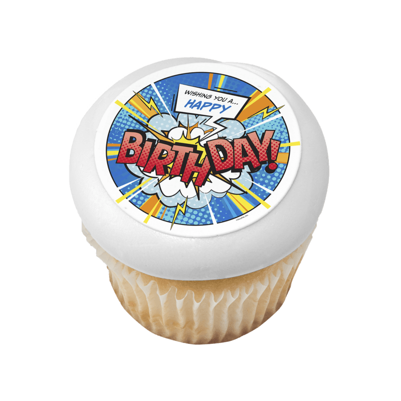 Super Hero Birthday Cupcake