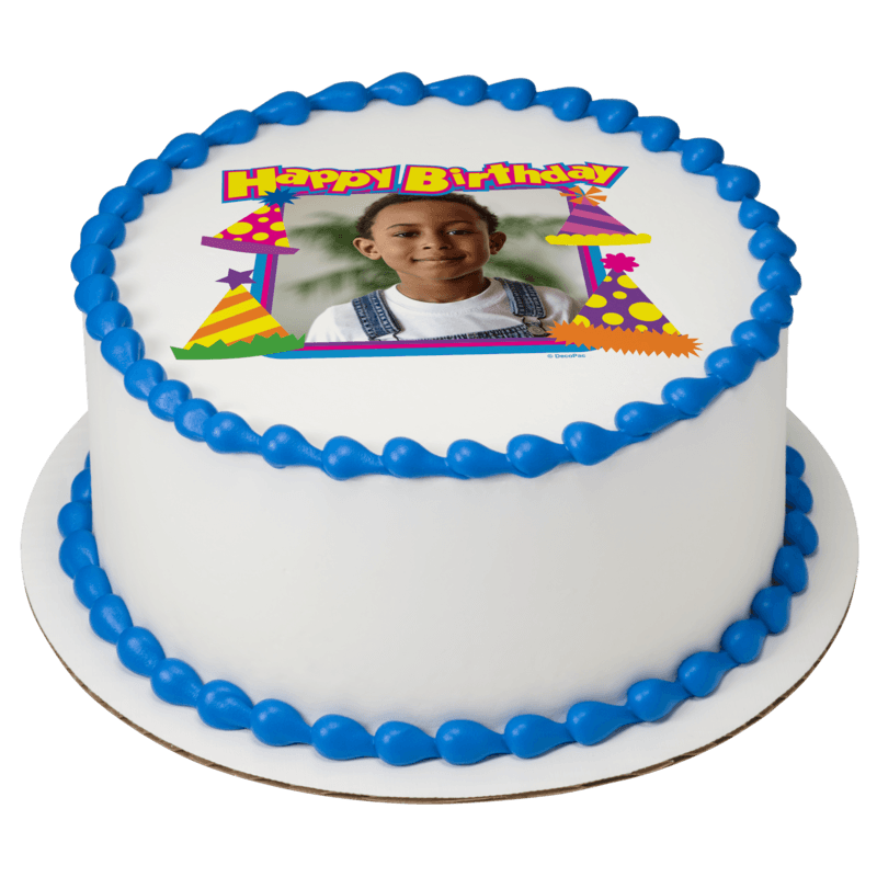 Happy Birthday Party Hats Cake