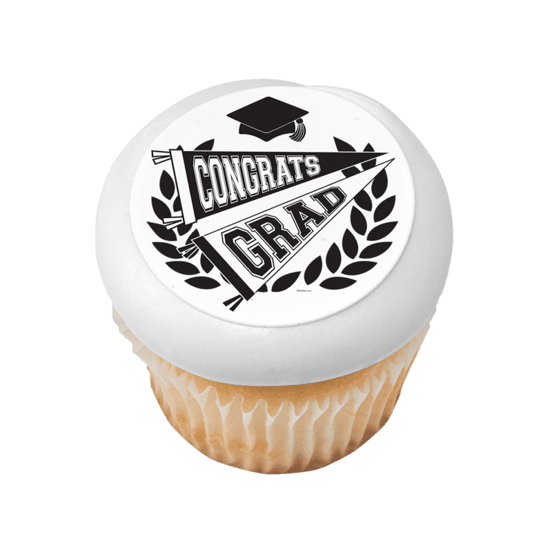Congrats Grad Pennants Cupcake