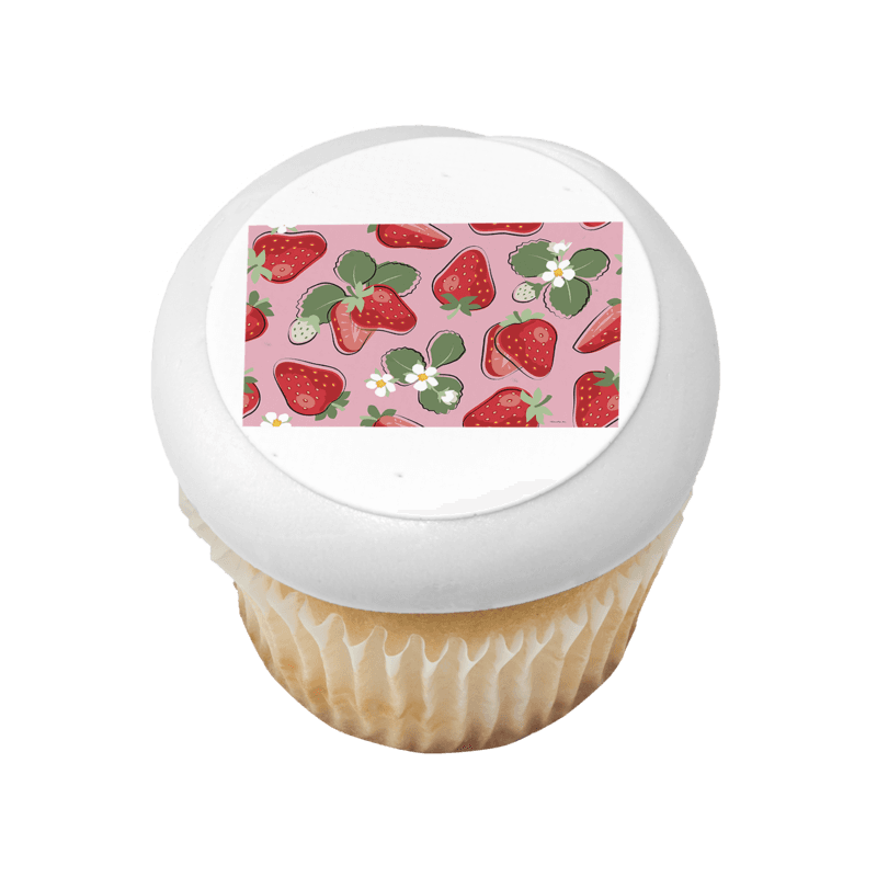 Strawberry Pattern Sheet Cupcake