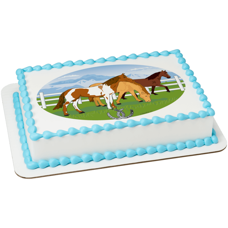 Grazing Horses Cake
