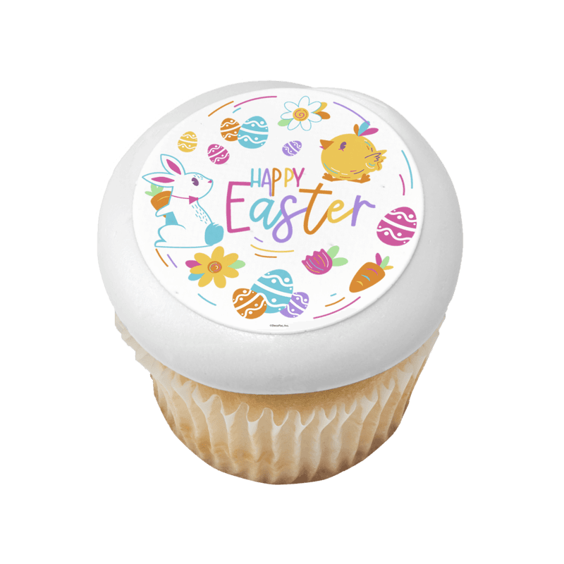 Happy Easter Chick & Bunny Cupcake