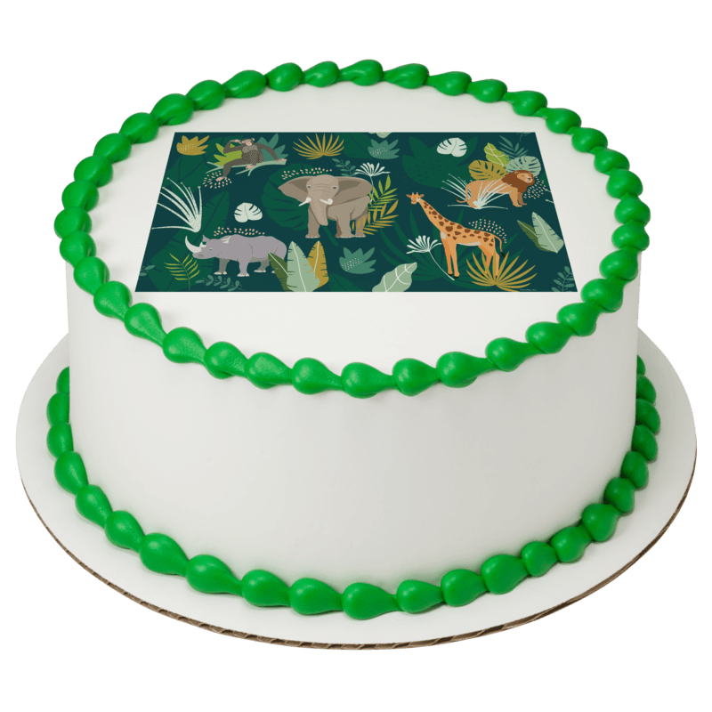Safari Animals Pattern Cake