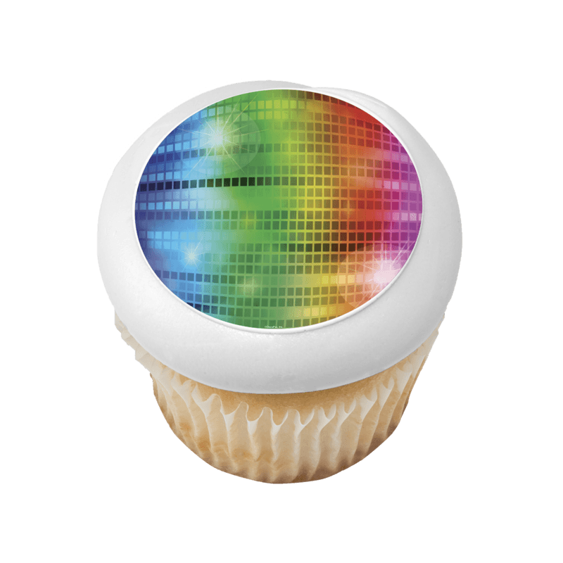 Neon Disco Round Cupcake