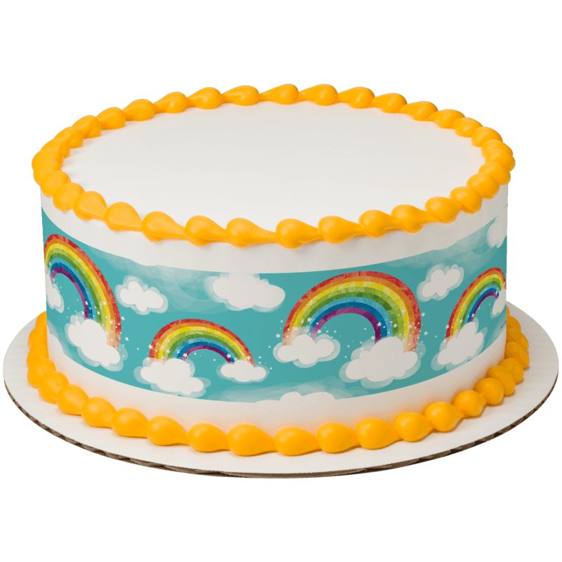 Rainbow with Clouds Cake