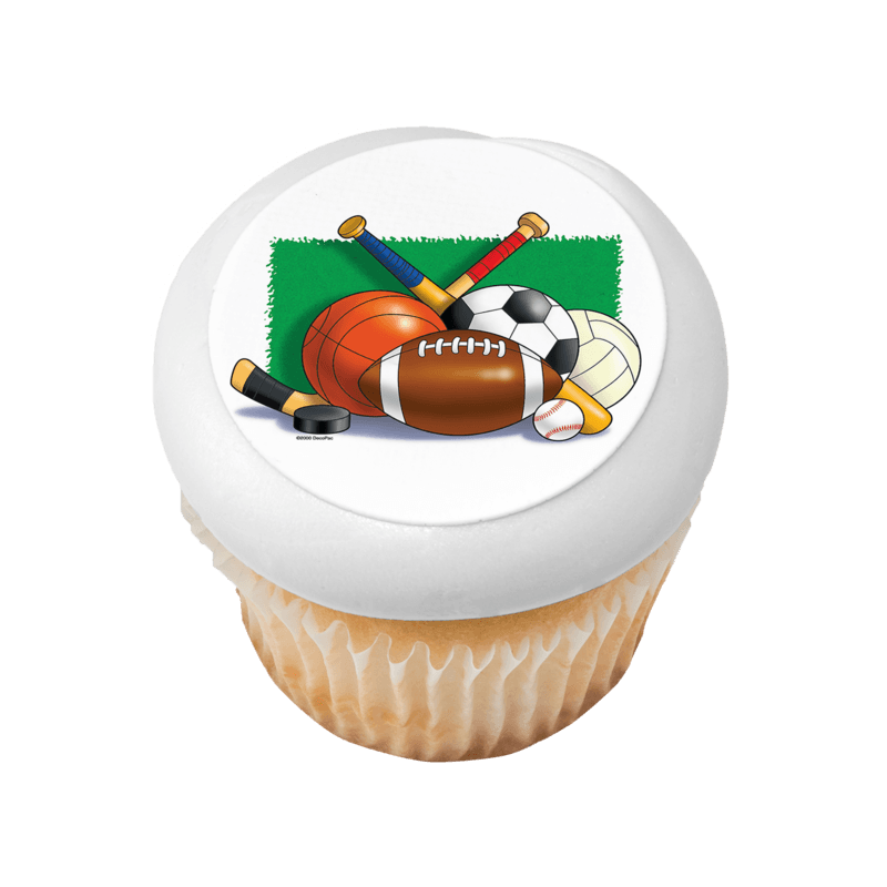 Sports Collage Cupcake