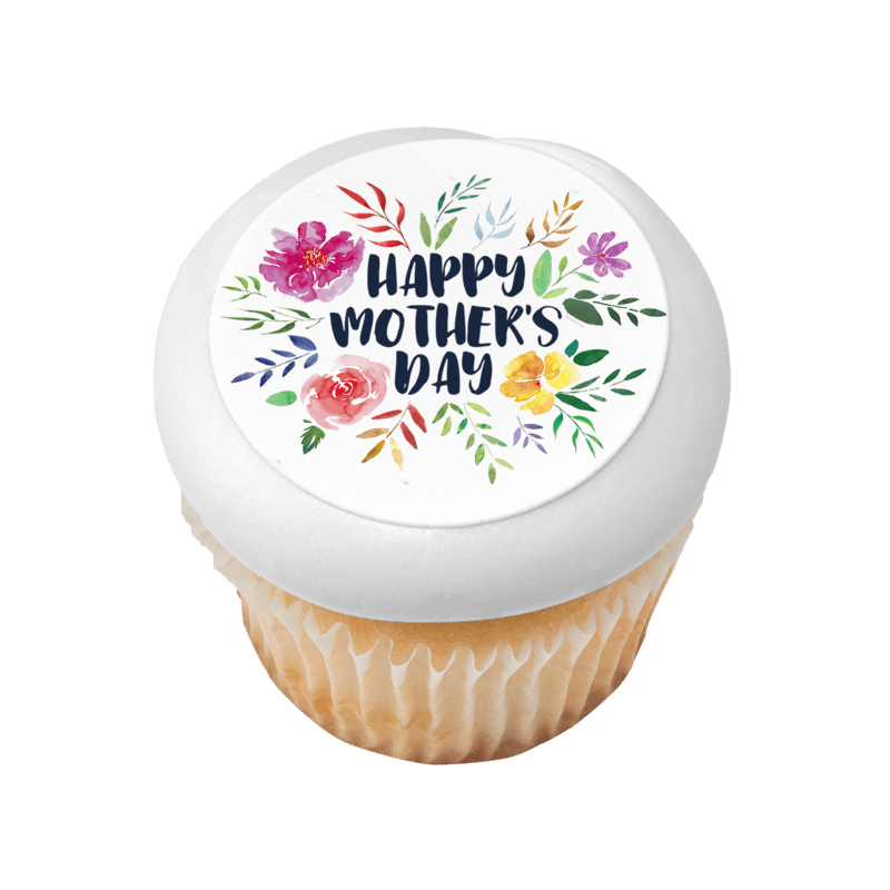 Happy Mother's Day Floral Cupcake