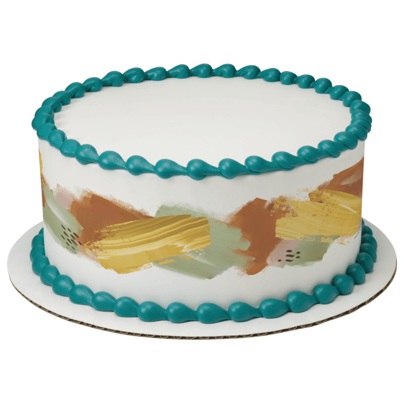 Terra Cotta Brushstroke Cake