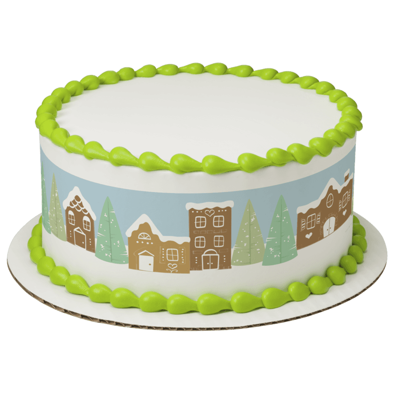 Gingerbread Houses Cake